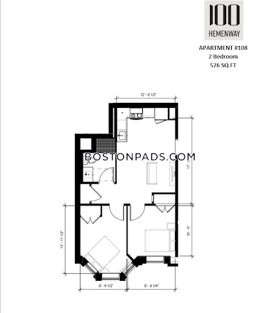 Northeastern/symphony 2 Bed 1 Bath BOSTON Boston - $3,500 No Fee